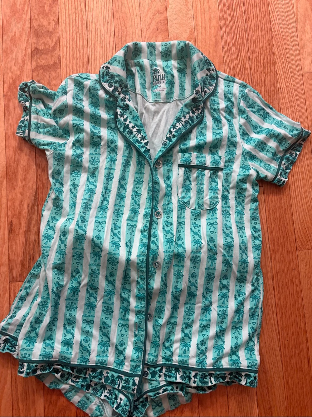 NWT Pink Palm Puff Pajamas - Picture 3 of 6